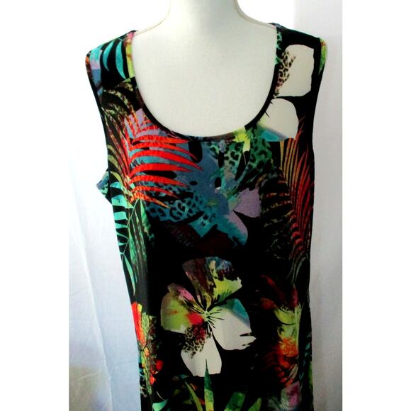 Attitudes By Renee Women's Petite Black Floral Sleeveless Maxi Dress Size XLP - Picture 2 of 11